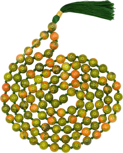Vista 20 de Collar y Pulsera de Cuentas de Oración Japa Mala de Amazing Gemstone, 108 Cuentas para Meditación turquesa (African Turquoise)