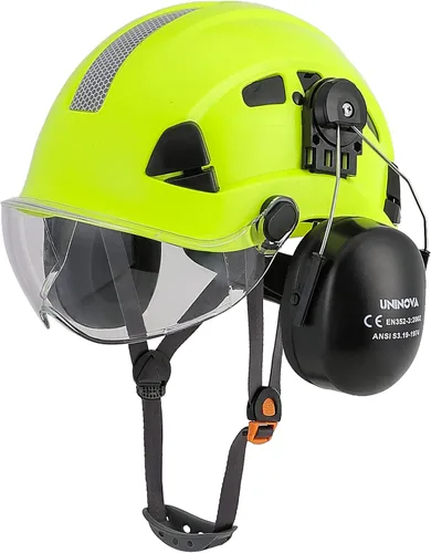 Vista 13 de Casco de protección para los oídos y visera ANSI Z89.1 con ventilación ABS forestal, arborista, árbol, construcción, construcción, protección