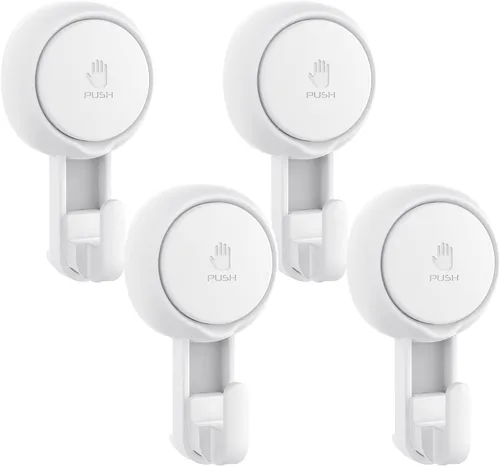 Vista 8 de Elegear Ganchos de ducha resistentes (paquete de 2) – Ganchos de succión al vacío impermeables y reutilizables para baño, cocina