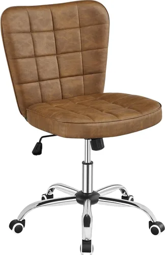 Vista 13 de Yaheetech Silla de Escritorio de Oficina Moderna Acolchada sin Brazos de Computadora Tapizada en Cuero Sintético con Altura de Asiento Ajustable