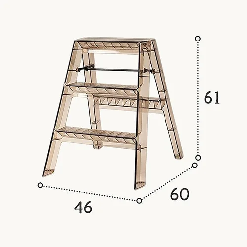 Vista 6 de Taburetes para adultos, escalera transparente, multifuncional, plegable, acrílico, taburete plegable para el hogar, escalera escalera, escalera