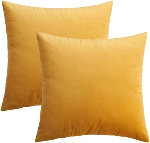 Vista 14 de RELY+ Paquete de 2 fundas de almohada de terciopelo de 18 x 18 pulgadas, suaves, acogedoras, lisas, decorativas, fundas de cojín de lujo para sofá
