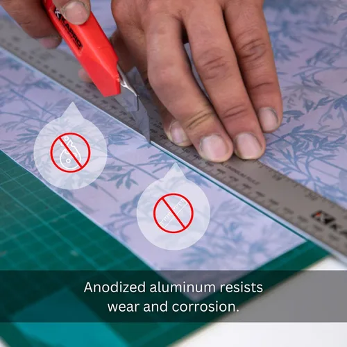 Vista 4 de Kapro - Regla de Aluminio 306 - Con Tablas de Conversión en Pulgadas y Centímetros - Precisión de 0.7mm/m - Con Impresión Resistente al Desgaste