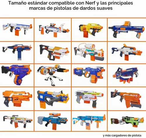 Vista 6 de pinzas para cartuchos de carga rápida, 4 unidades, 12 dardos para Nerf n-Strike Elite Blaster (naranja)