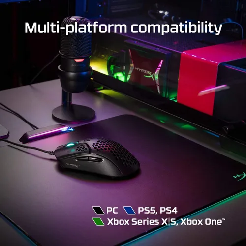 Vista 9 de HyperX Pulsefire Haste - Mouse para juegos - Ultraligero, 2.12oz, carcasa de panal de abeja, diseño hexagonal, cable USB HyperFlex, hasta 16000 DPI