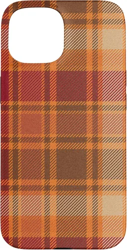 Vista 6 de iPhone 16 Vintage Halloween Naranja Rojo Plaid Otoño Calabazas Caso