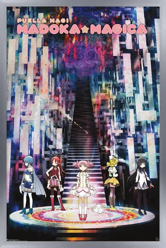 Vista 9 de Trends International Puella Magi Madoka Magica Wall Poster, 34L x 22.4W, Gray Framed Version Versión enmarcada gris