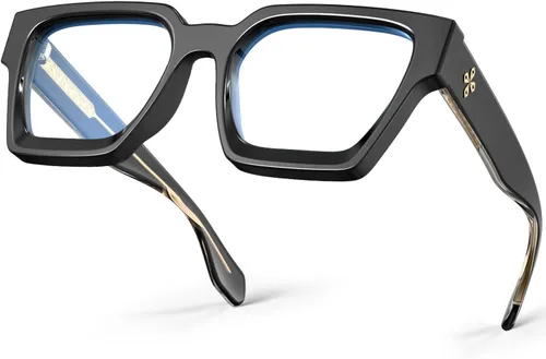 Vista 10 de VISOONE Paquete de 2 Gafas de Bloqueo de Luz Azul con Marco Rectangular y Aspecto Elegante Preppy para Mujeres y Hombres RIVER