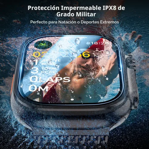 Vista 5 de LK Pack de 3 para Apple Watch Ultra 3 Protector de Pantalla 49mm [Cero-Falla] HD Top 9H Vidrio Templado Apple Watch Ultra / Ultra 2 Protector de Azul