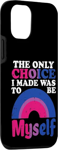 Vista 3 de Funda LGBTQ para iPhone 13 Pro Only Choice I Made Be Myself Bisexual Bi Pride Flag