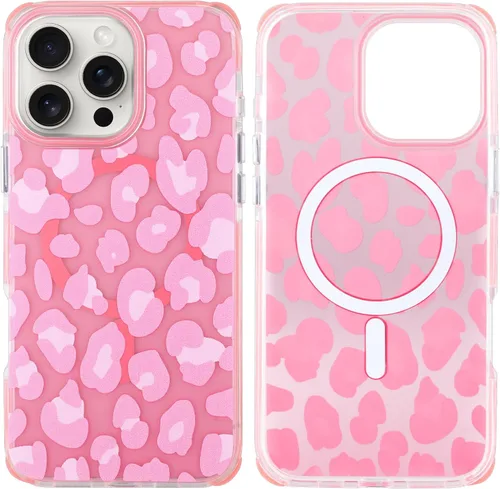 Vista 42 de SAKUULO Funda magnética para iPhone 11 Pro Max [Compatible con MagSafe] Patrón de Estampado de Leopardo Gris Claro Funda de Carga Inalámbrica