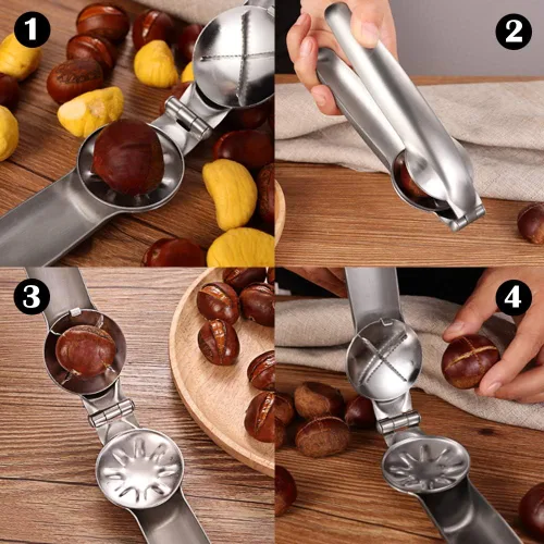 Vista 2 de Artcome Alicates de metal para abridor de nueces con clip de castaña, almendras de nuez, avellanas, alicates para abridor de nueces multifuncionales