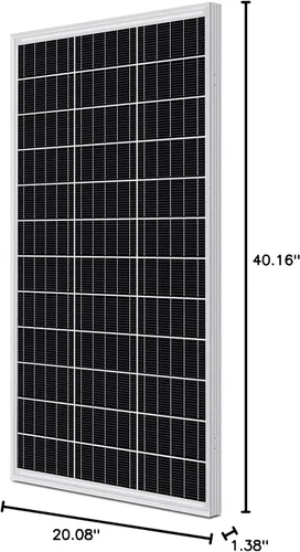 Vista 8 de ExpertPower Panel solar monocristalino de 100 vatios y 12 voltios, diseño compacto de 35.43 x 22.83 x 1.18 pulgadas, módulo de alta eficiencia