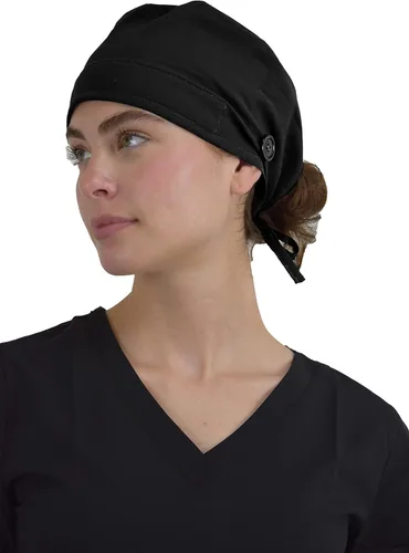 Vista 6 de 3-Pack Scrub Caps with Buttons Adjustable Working Hats for Women Men One Size GT Performance
