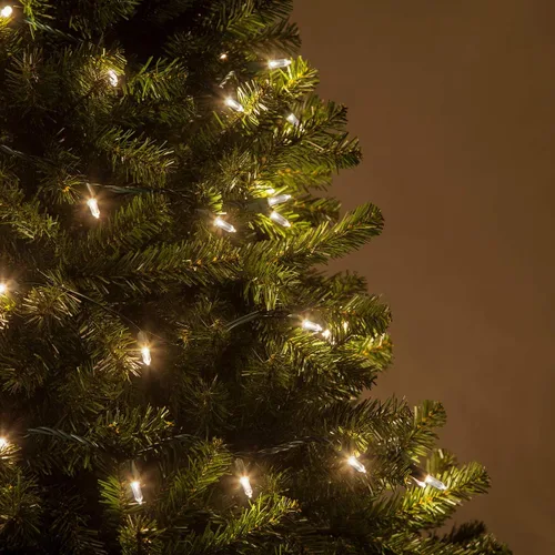 Vista 6 de Juego de luces navideñas pequeñas, estilo tradicional T5, para decoración de interior o exterior, de 120 voltios, con cable verde, con certificado