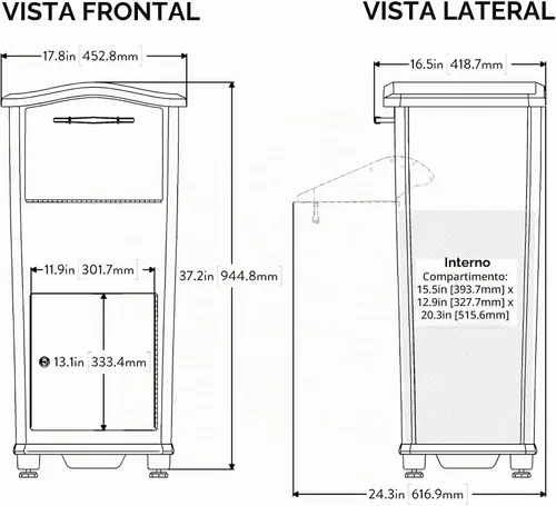 Vista 8 de Architectural Mailboxes 6900B Elephantrunk Caja de Entrega de Paquetes Negra