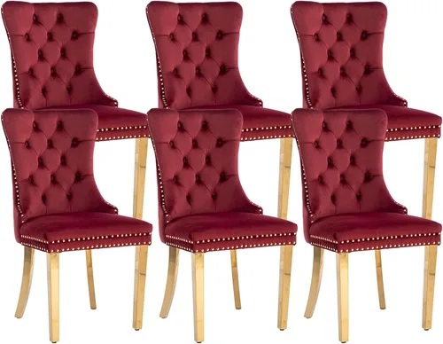 Vista 57 de Juego de 2 sillas de comedor de terciopelo beige, modernas sillas de cocina tapizadas