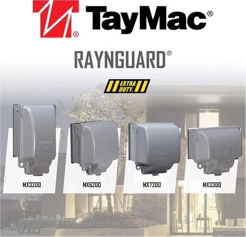 Vista 8 de TayMac MX3300 RaynGuard - Cubierta de metal resistente a la intemperie para uso, 1 banda, extra duty, color gris