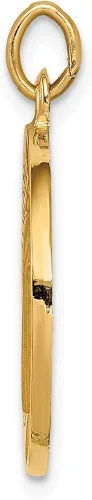 Vista 2 de Oro amarillo de 14 quilates sólidoredondo, reversible, patrón católico, San Benito, acabado mate cepillado, medalla con dije, Metal