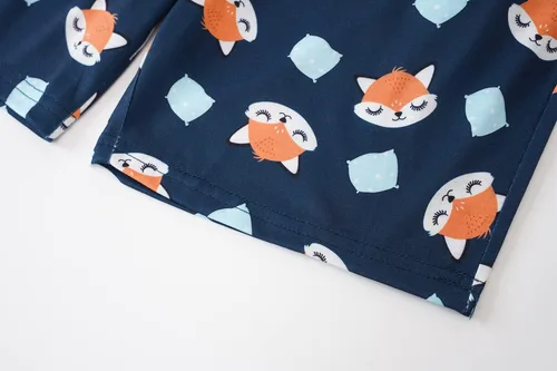 Vista 7 de Vopmocld Conjunto de pijama de manga corta de verano para niñas grandes, lindos patrones de gato, ropa de dormir Nighty 100% algodón