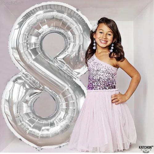 Vista 1344 de KatchOn Globo negro del número 1 de 40 pulgadas, globo de feliz cumpleaños Large Mylar Number One Balloon for 1st Birthday Decorations, Foil