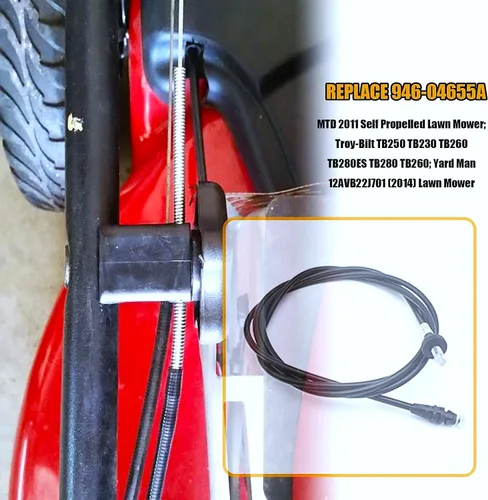 Vista 3 de Cable selector de velocidad 946 04655A compatible con MTD 2010-2017, Troy-Bilt, Yard Machines, Yard-Man, Bolens, Cub Cadet, Craftsman cortacésped