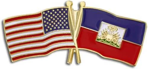 Vista 42 de PinMart Pin de solapa esmaltado con bandera de la amistad cruzada de Estados Unidos y el mundo