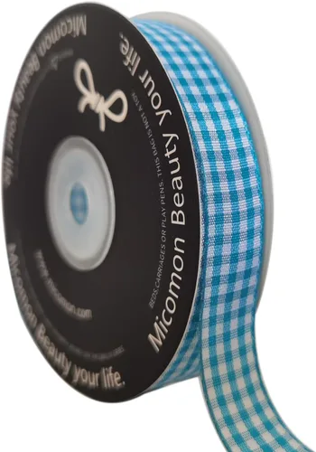 Vista 10 de Rollo de cinta a cuadros a cuadros verde manzana, 25 yardas cada rollo, 100% poliéster (3/8 pulgadas, verde manzana)