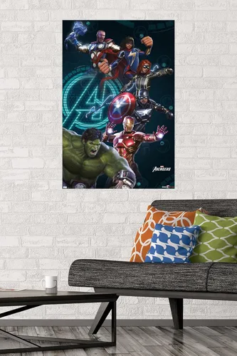 Vista 2 de Trends International Marvel's Avengers - Póster de pared de grupo, 22.375 x 34 pulgadas, versión sin marco
