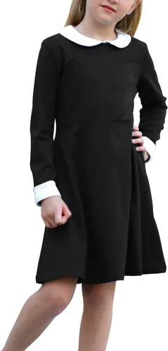 Vista 10 de GORLYA Girls Casual Vintage Peter Pan Collar Dress 4-14Y beige de puntos