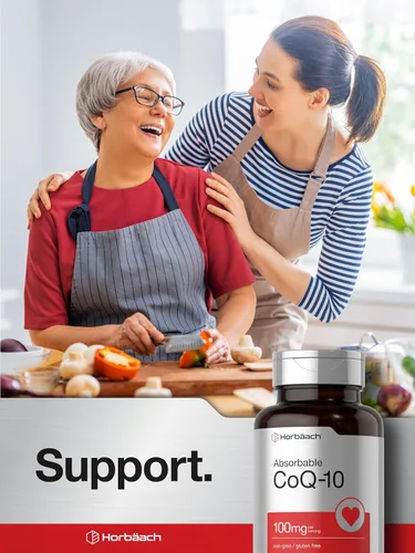 Vista 7 de Horbäach Cápsulas blandas CoQ10 de 100 mg 120 unidades Suplemento sin OMG y sin gluten