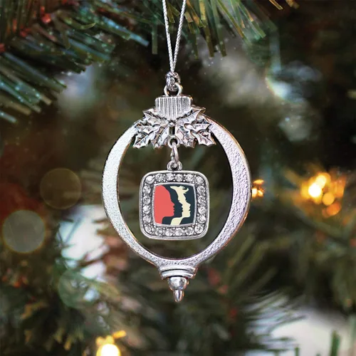 Vista 13 de Inspired Silver - Nana púrpura - Adorno de Navidad plateado - Adorno cuadrado para árbol de Navidad con circonita cúbica - Decoración colgante