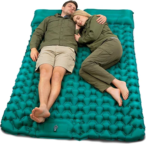 Vista 9 de Almohadilla de dormir de camping AKSOUL: Colchón de aire autoinflable ultraligero y compacto, almohadilla inflable ligera conectable con bomba