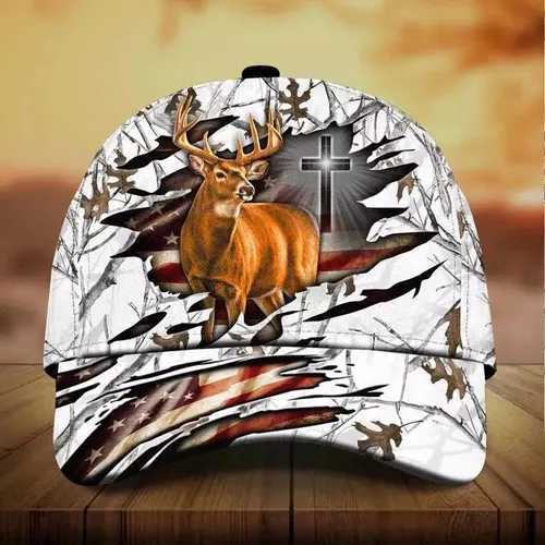 Vista 7 de Sombrero 3H de cruz y ciervos prémium multicolor personalizado, Multicolor, L