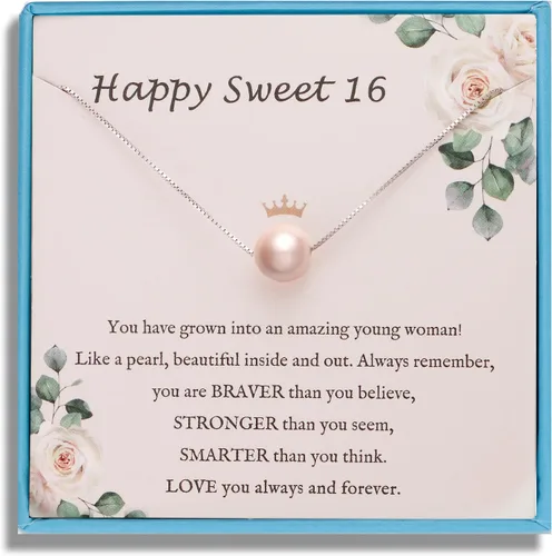 Vista 60 de Sereney Regalos de cumpleaños para niñas y mujeres, collar de perlas de plata esterlina como regalo de cumpleaños de 7, 9, 10, 11, 13, 15, 16, 18