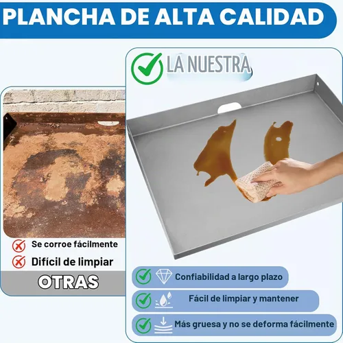 Vista 6 de Parte superior de repuesto de plancha de 22 pulgadas para parrillas de mesa