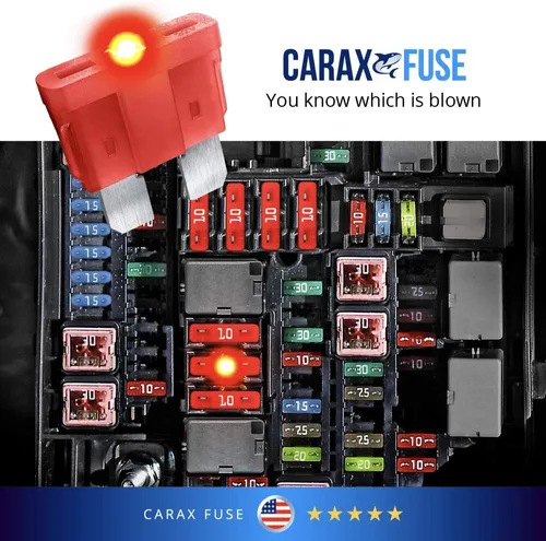 Vista 3 de CARAX Fusible incandescente – Fusible Premium Standard Regular Blade ATC/ATO/ATS – Surtido – Fusible automotriz LED brillante cuando se sopla