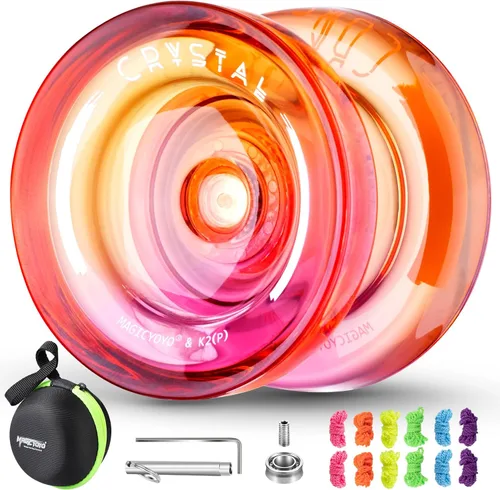 Vista 9 de MAGICYOYO Responsive Yoyo Professional K2 Crystal, Yo yo de doble propósito para niños y jugadores avanzados, yoyos degradados de plástico con 12