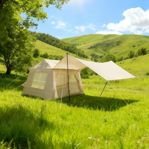 Vista 15 de Inflatable Tent with Pump, Glamping Tents for 4-6 Person, Easy Setup 4 Season Outdoor Tent, Water-Proof Luxury Glamping with 12 Mesh Window