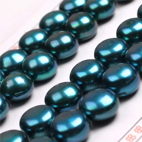 Vista 14 de 16 pares de perlas cultivadas de agua dulce de grado AAA para hacer aretes de joyería (negro)
