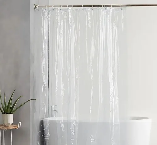 Vista 3 de Home Must Haves Cortina de ducha de PVC impermeable (70 x 72 pulgadas) (transparente)