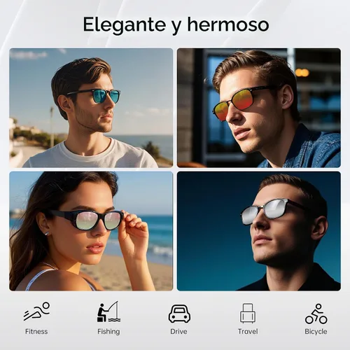 Vista 5 de HIBLOKS Clip polarizado para gafas inteligentes Ray-Ban Meta Wayfarer, Plateado