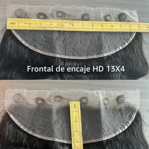 Vista 2 de Encaje frontal de 13x4, cierre de encaje HD real, ondulado, 0.004 in, extremadamente fino de oreja a oreja, cierre de encaje de cristal HD, cabello