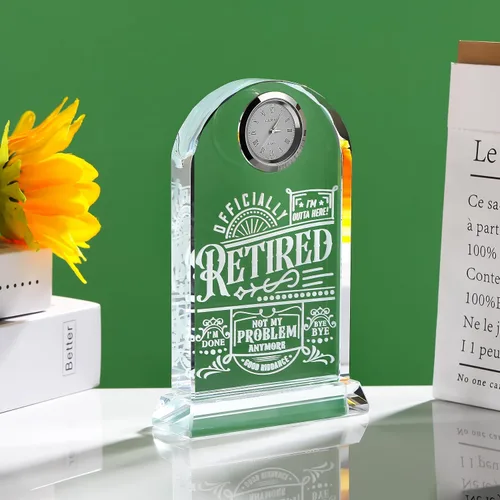 Vista 2 de Regalos de jubilación para mujeres y hombres 2024 compañeros de trabajo, reloj de cristal, regalo para compañeros de trabajo, regalos de despedida