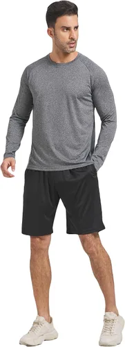 Vista 6 de Paquete de 5 camisetas de ajuste seco para hombre, camisetas atléticas de manga corta para correr, gimnasio, entrenamiento, para hombre