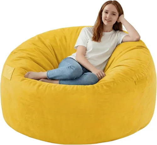 Vista 66 de Silla de Puf de 2 pies, Sillas de Puf Cómodas con Relleno de Espuma Viscoelástica, Sofá de Puf Esponjoso con Cubierta de Terciopelo Holandés, Sillas