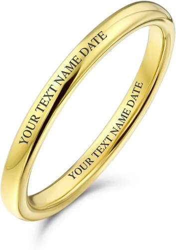 Vista 3 de Bling Jewelry Thin Stackable Minimalist Simple Dome Couples Rose Gold Silver Black Plated Titanium 2MM Wedding Band Ring For Men Women