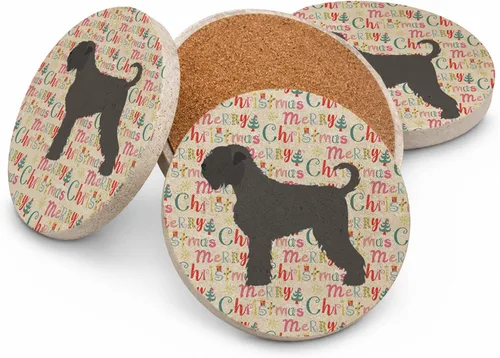 Vista 79 de AIDI Atlas Mountain Dog Merry Christmas - Posavasos grandes de piedra arenisca, paquete de 4