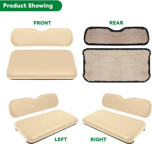 Vista 3 de Cojines de asiento delantero de repuesto para carrito de golf EZGO TXT 1994-2013 estilo de fábrica, 2 juegos que contienen respaldo y asiento