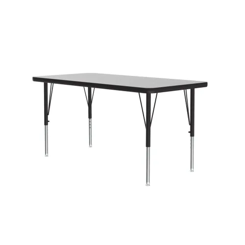 Vista 22 de Correll - Mesa de actividades rectangular Econoline de 30 x 60 pulgadas, parte superior de melamina de granito gris, altura ajustable